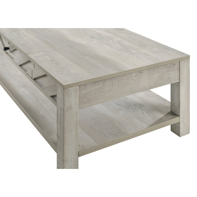 Ensemble de 3 tables basses rustiques grises contemporaines avec finition vieillie – 1 table basse et 2 tables d'appoint