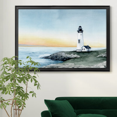 Phare de la baie II - Reproduction d'art sur toile encadrée