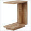 Table d'appoint en forme de C avec lattes et 2 tablettes
