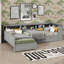 Lit plateforme simple en L avec lit gigogne et tiroir simple-1926026759