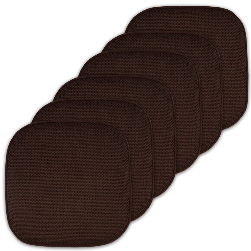 Coussins de chaise antidérapants Honeycomb, Brun, Paquet de 6