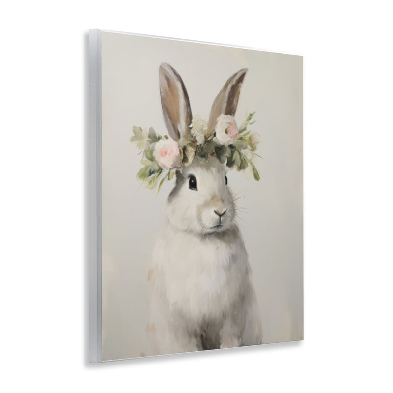 «Bunny Floral Crown», art mural par Arlington Prints