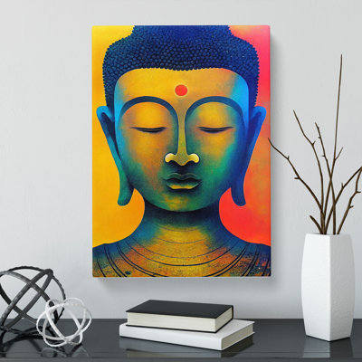 CAN-V0523-307X Buddha Painting Collage - Wrapped Canvas Print
