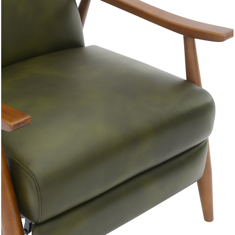 Fauteuil inclinable en cuir Imona, Similicuir grainé vert fougère