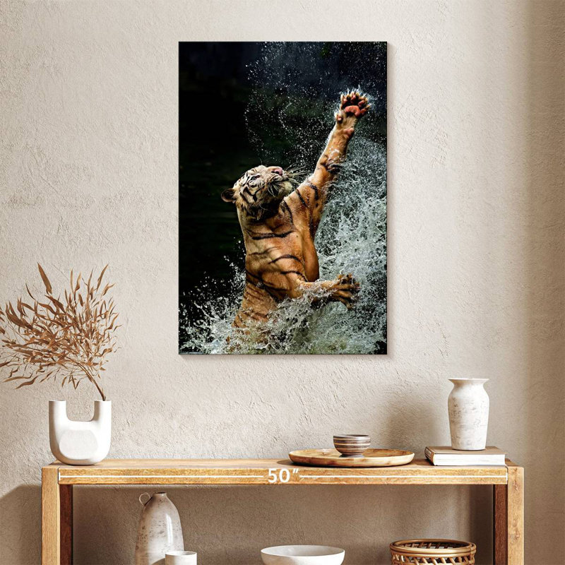 Brampt Tiger's Bath Time, 36" H x 24" W