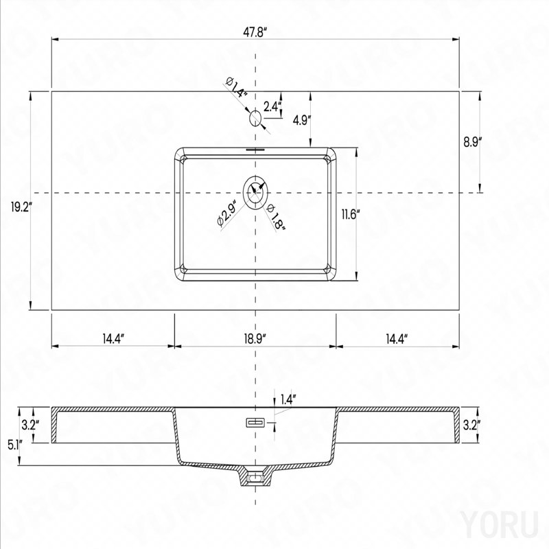 Meuble-lavabo 48 po en noyer avec lavabo en quartz noir mat et tiroirs noirs et une porte, meuble-lavabo mural flottant pour salle de bain moderne, lavabo noir mat, pré-assemblé
