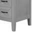 Meuble-lavabo de 36 po, bois gris et massif, lavabo sous comptoir, poignées en métal, beaucoup de rangement organisé-1578871525