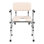 Commode Chair, Bedside Commode with Padded Seat, Drop-Down Arms, 7-Level Adjustable Height