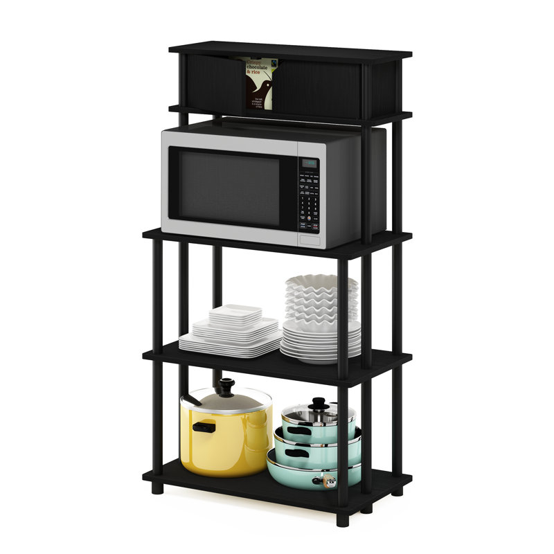 Rhyus Wood Kitchen Cart, Black Oak/Black