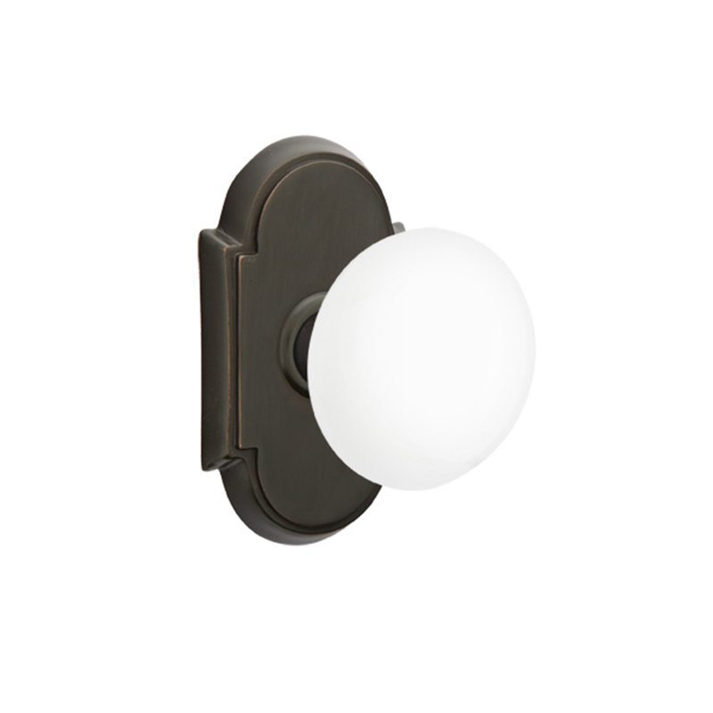 Privacy Door Knob with Arch Rosette, Oil Rubbed Bronze