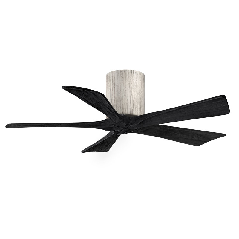 Ventilateur à pales encastré 5 pales Irene, Noir mat, Ton bois de grange, 42"