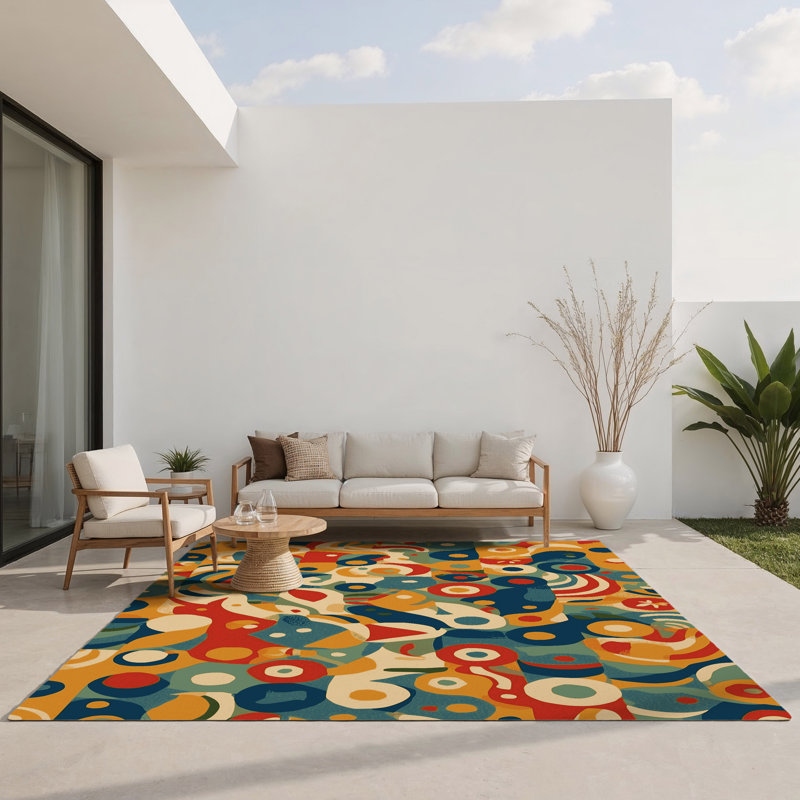 Tapis intérieur et extérieur Snazzy Ripple, Rectangulaire 3 pi x 5 pi