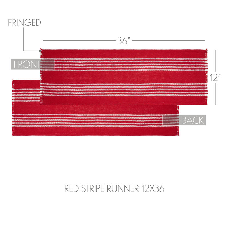 Arendal Rectangle Striped Cotton Table Runner, 36" x 12"