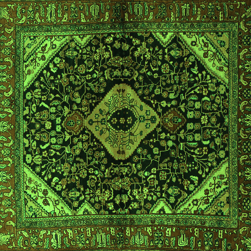 Washable Oriental Indoor Rug, Square 3'