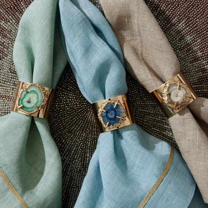 Crystal Quartz Napkin Rings