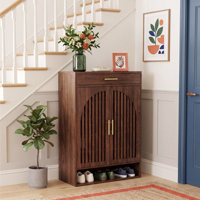 Armoire de rangement pour chaussures 24 paires avec tablettes réglables et tiroir
