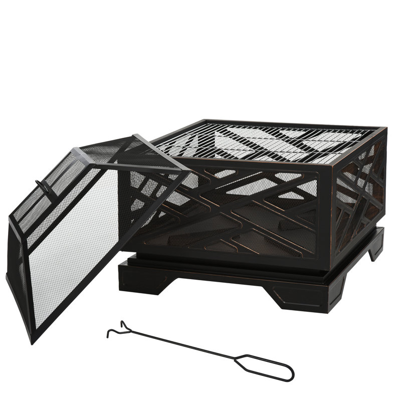 Ako Square Steel Wood Burning Smokeless Fire Pit