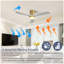 Ventilateur de plafond décoratif 52 pouces avec lumière DEL à intensité variable, télécommande 6 vitesses, 3 pales en bois massif, moteur à courant continu réversible pour le salon-1386033633-1386033638