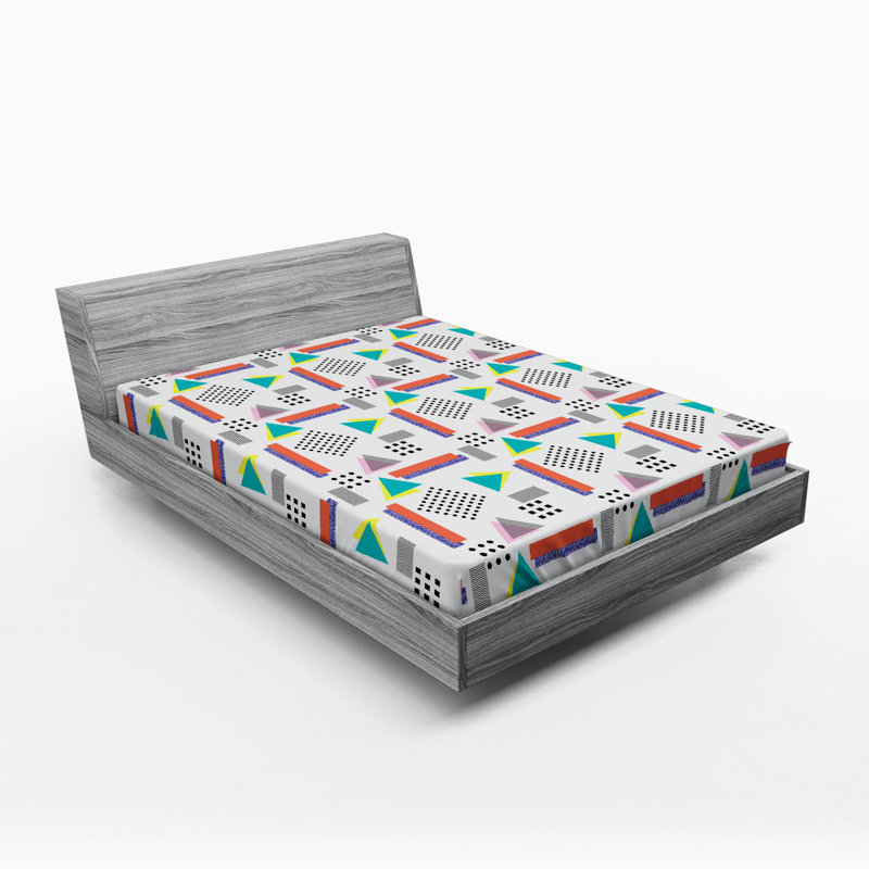 Microfiber Geometric Fitted Sheet, Full Fitted Sheet