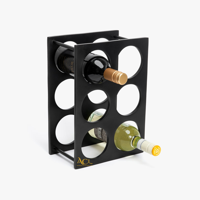 Kroh 6 Bottle Tabletop Wine Bottle Rack, Black