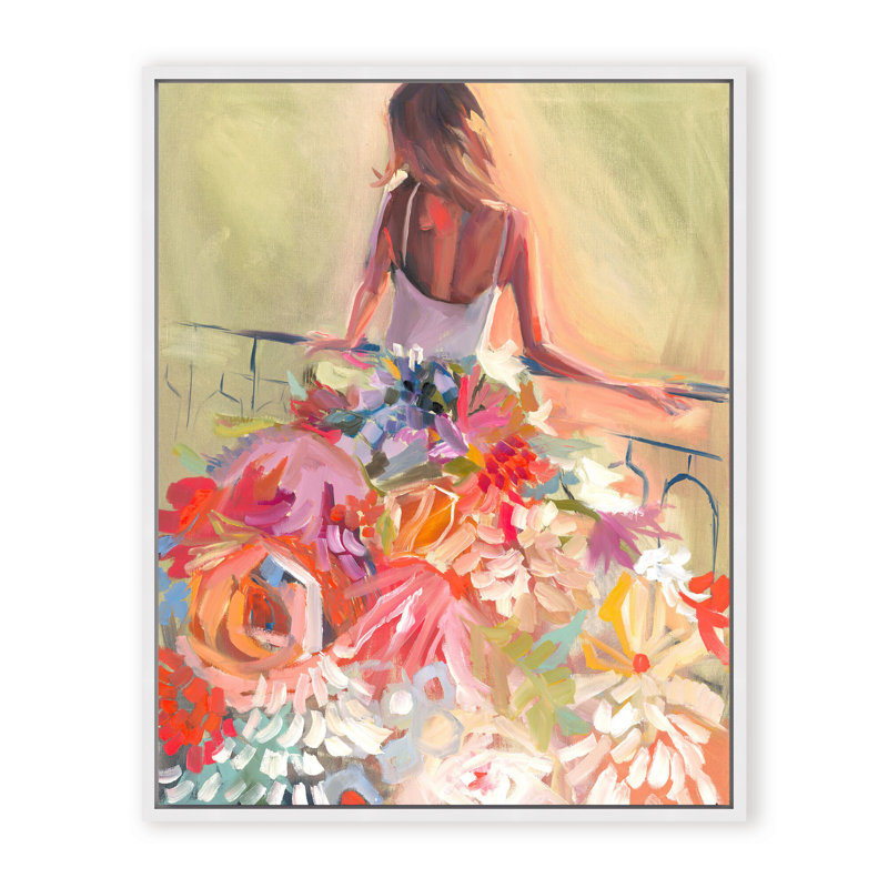 Nature Inspired Blossom Reverie: The Enigmatic Backdrop, 30" H x 24" W x 1.125" D, Framed Print, White