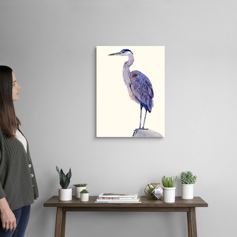«Heron Study I», art mural sur toile, H 24 po x l 18 po x P 1 po, Toile tendue