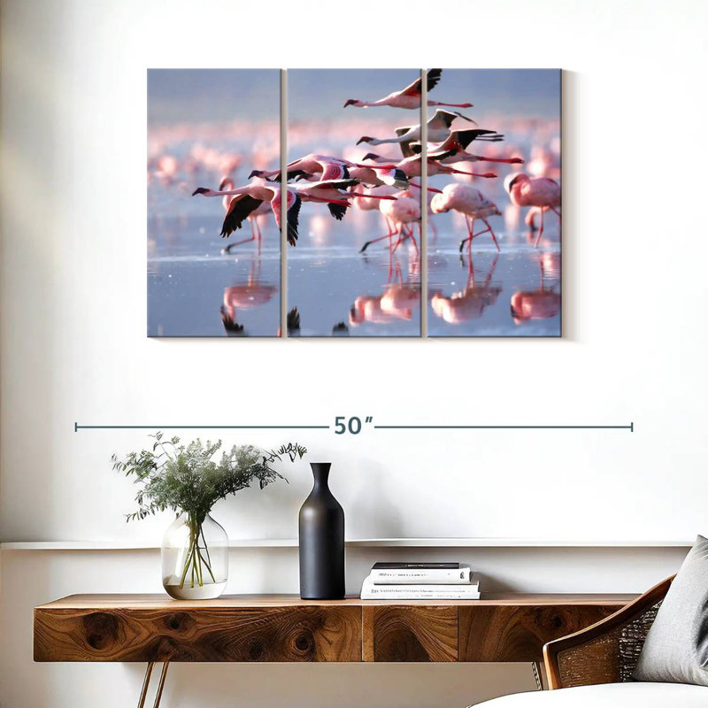 Brampt Lesser Flamingos, 24" H x 38" W