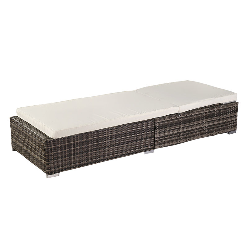Chaise longue d'extérieur en osier Coster, Gris