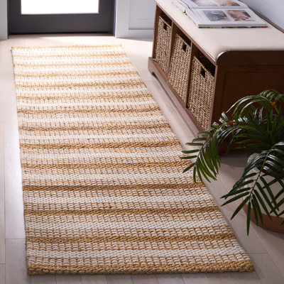 Natural Fiber 101 Hand Loomed 80% Wool; 20% Cotton Striped Rug