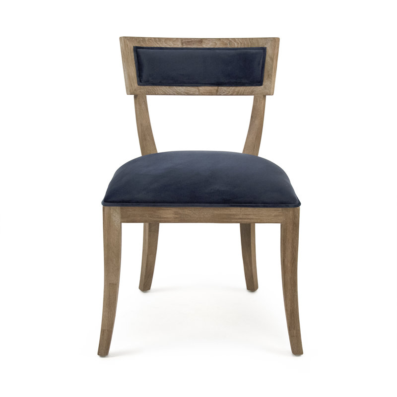 Gambrell 19'' H Velvet Upholstered Side Chair, Blue Velvet