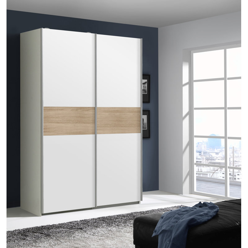 Armoire Bearman, Blanc / Beige