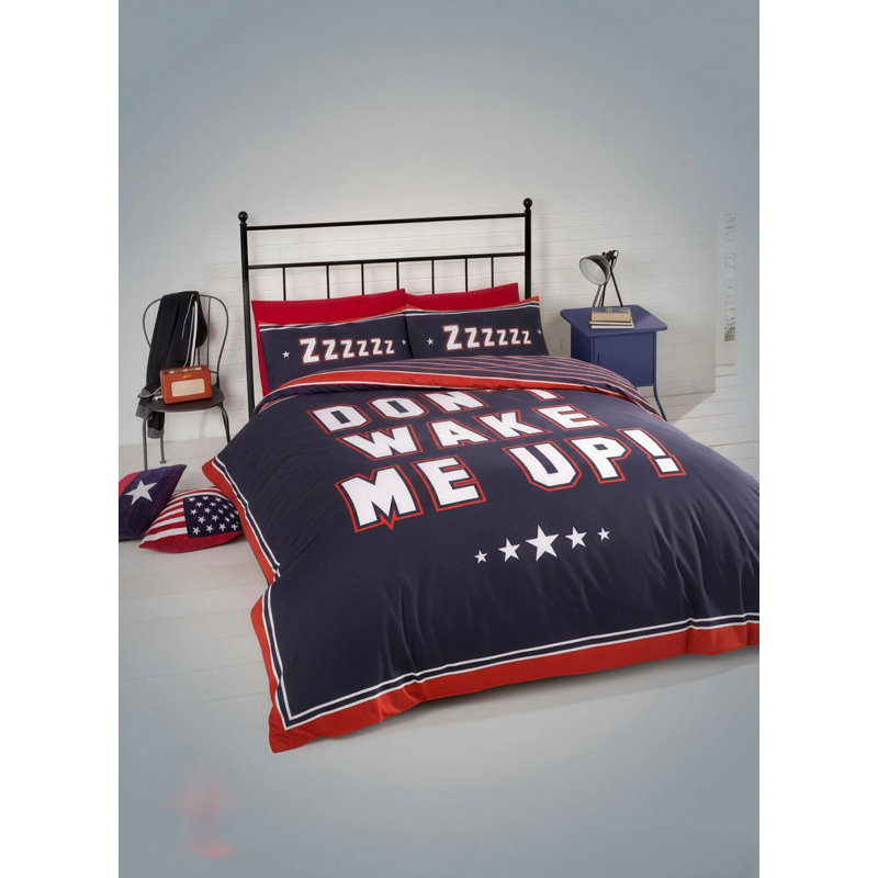 Kenney Polyester Duvet Cover with Pillowcases Included, Single - 1 Standard Pillowcase, Navy