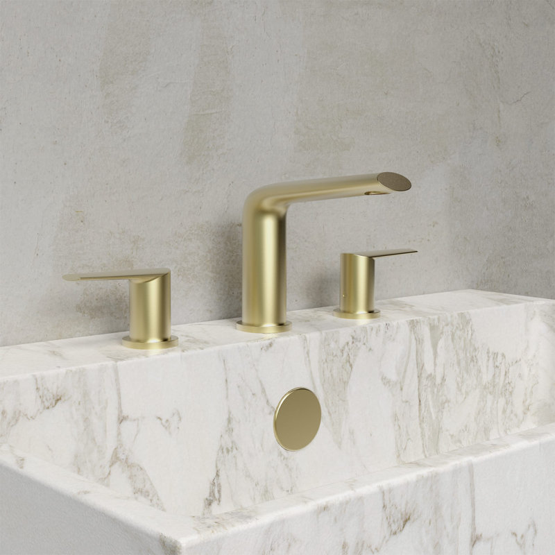 Belanger Widespread 2-handle Bathroom Faucet with Drain Assembly, Matte Gold