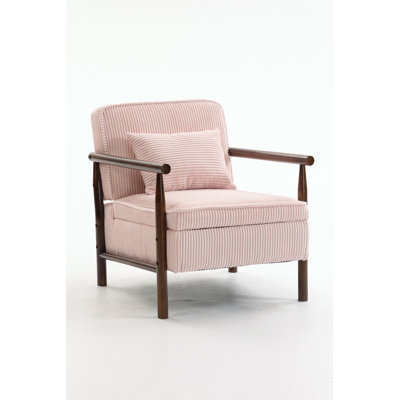 Mid Century Modern Accent Chair with Wood Frame, Upholstered Living Room Chairs