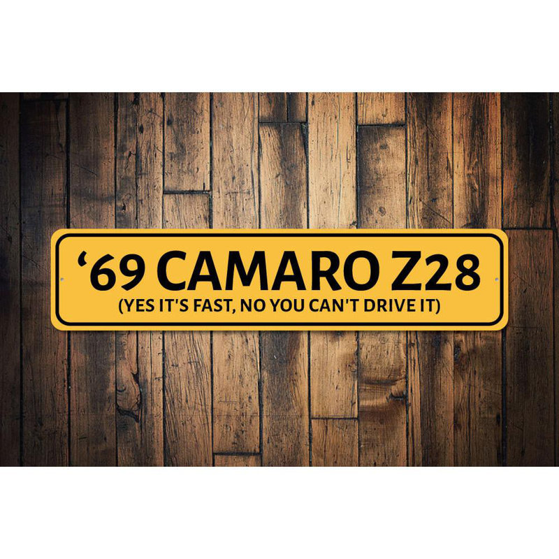 Plaque Camaro, H 4 po x l 18 po x P 0,04 po
