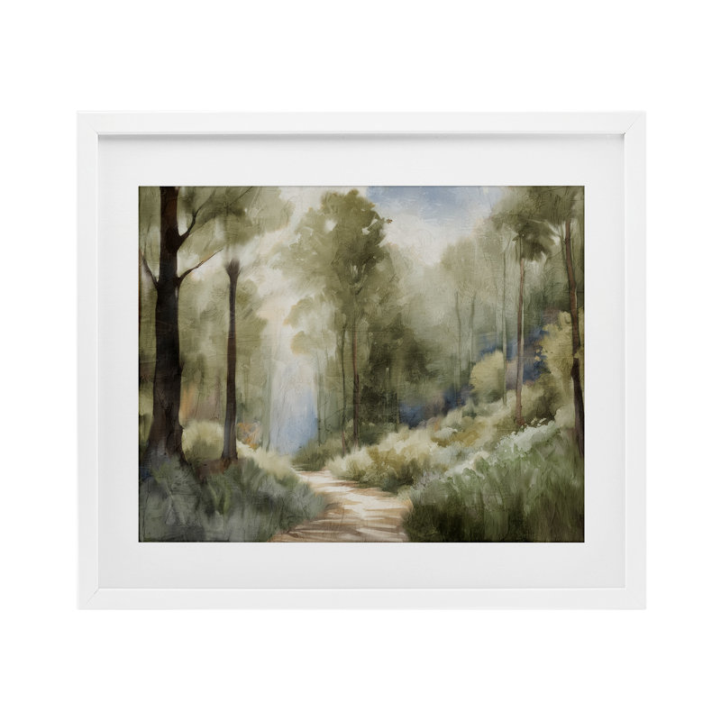 «Hazy Atmospheric Walk», reproduction d'art sous verre, conception de Kim Allen, H 13 po x l 16 po, Cadre blanc côtier