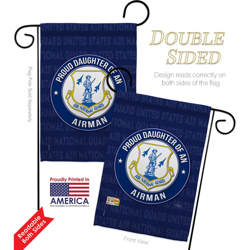 2 côtés 19 po x 13 po Ensemble de drapeaux de jardin Air Force Proud Daughter