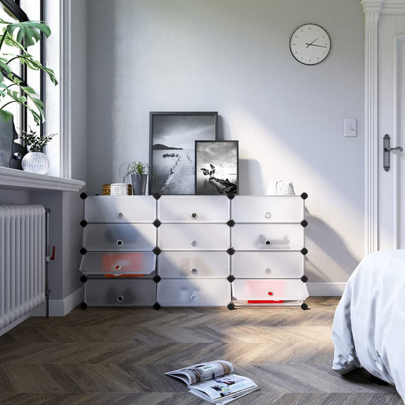 12 Pair Shoe Storage Box, White