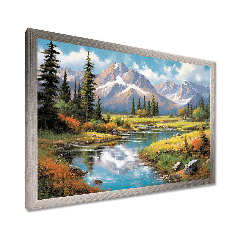 Colorado Mountain Senerity I - Colorado, art encadré, H 16 po x l 32 po x P 1 po, Cadre photo argenté