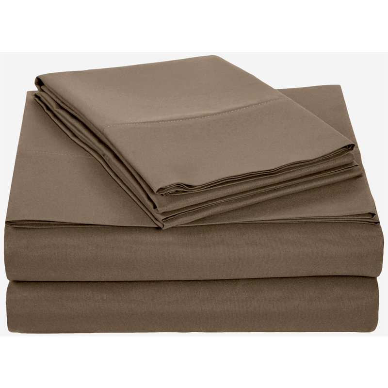 Ensemble de draps en microfibre Sallie, Très grand, Espresso