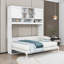 Grand lit escamotable en bois avec tablettes