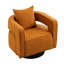 Fauteuils d'appoint pivotants à 360° modernes, couleur caramel bouclé, piètement en métal noir pour salon