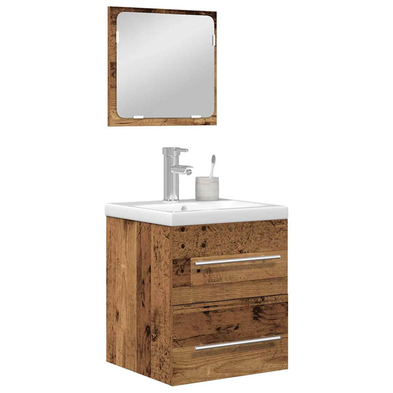 Bathroom Furniture Suite, Old Wood