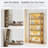  Display Cabinet With Acrylic Glass Doors,5-Tiers Curio Cabinet With LED Lighting For Collectibles, Collectibles Toy Organizers Rack & Display Shelf Display Case Storage Cabinet, Nature-1582348544
