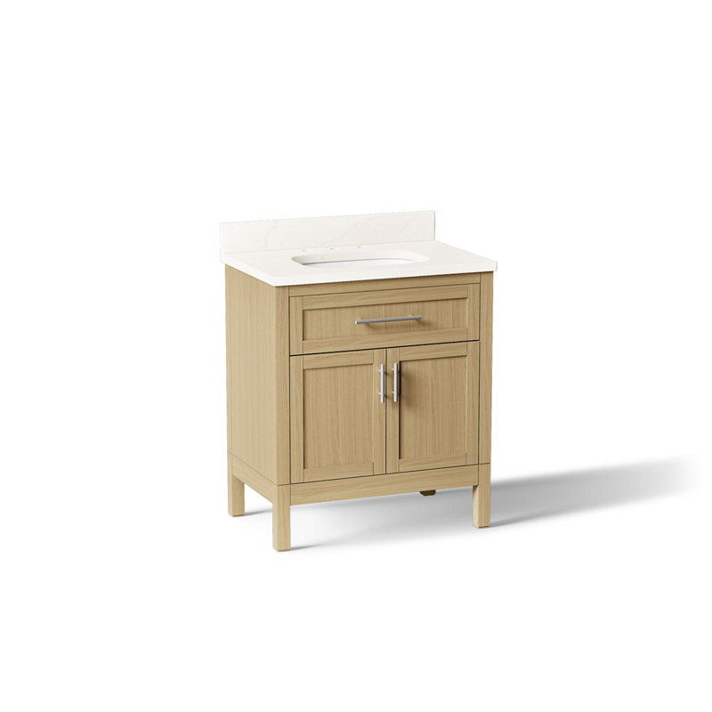 31" Single Bathroom Vanity Set, White, Light Oak, 31"