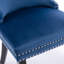 Chaise de salle à manger rembourrée en velours bleu, pieds en bois massif, garniture de surpiqûres, confortable et tissu, décoration élégante-2132126060-2132126033