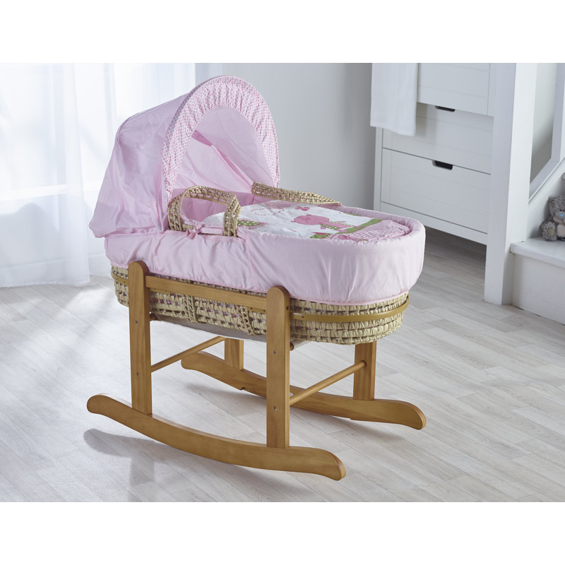 Moses Basket with Bedding with Mattress, Pink