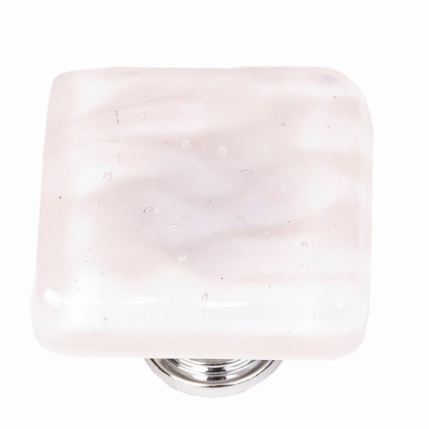 Glacier Square Cabinet Knob, Polished Chrome, Rose, Square 