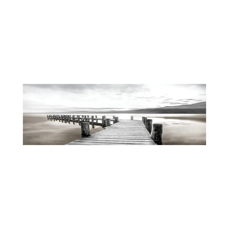Misty Morning Dock by Mike Calascibetta - Wrapped Canvas Panoramic Gallery-Wrapped Canvas Giclée