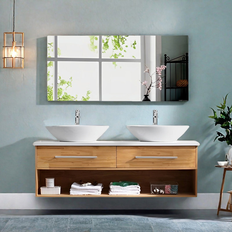 Log style rest room bathroom cabinet